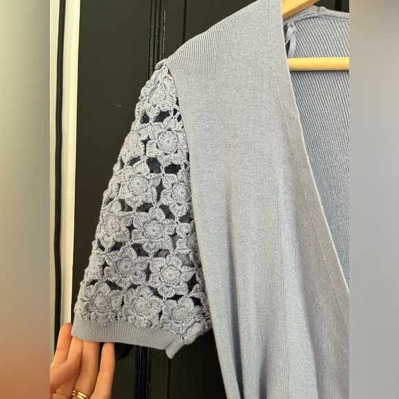 & Other Stories Crochet Sleeve Wrap Dress - Picture 3 of 5